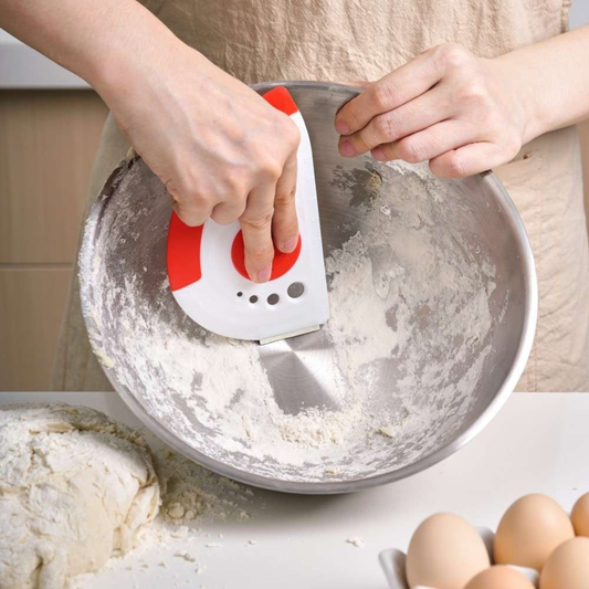 Multi-Purpose Dough Scraper with Ruler - 5-in-1 Baking Tool